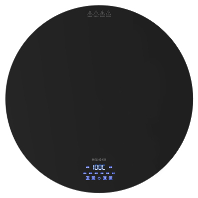 美菱(MELING)暖菜板热菜板电磁炉保温板餐桌加热转盘家庭用圆形餐桌钢化玻璃加热饭菜神器 多档温度 自动旋转-80CM