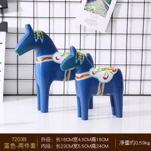 瑞典达拉木马北欧原木彩绘招财红木马摆件家居客厅创意电视柜装饰
