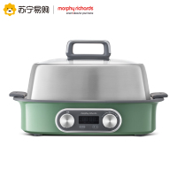 摩飞电器电蒸锅蒸汽锅多功能家用小型隔水蒸炖锅全自动预约蒸煮锅MR1168绿色单层