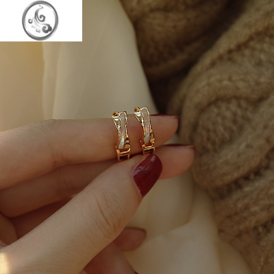 JiMi法式复古耳环2023年新款潮小众设计感高级耳圈女银银气质名媛耳饰