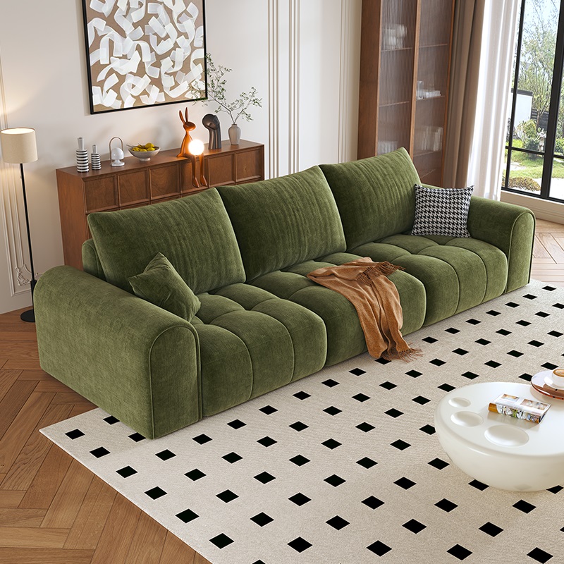 虔度零靠墙泡芙棉花糖多功能小户型电动伸缩雪尼尔布艺沙发