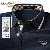 鳄鱼恤CROCODILE 男士POLO衫商务中青年格子长袖T恤