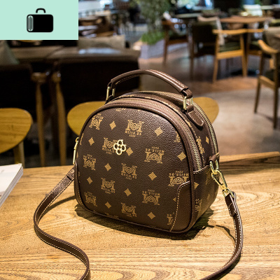 小圆包2020春夏新款洋气韩版百搭时尚女士单肩斜挎包手提女包包潮NEW LAKE 咖啡色女斜挎包