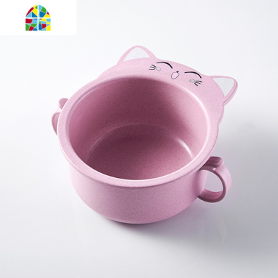 幼儿园餐盘分格卡通可爱家用防摔防烫创意卡通儿童碗餐具套装 FENGHOU 儿童杯蓝猫咪图案