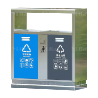 翌嘉YJ4070410 不锈钢分类垃圾箱公共场合环卫果皮箱户外垃圾桶 免钥匙开门304不锈钢