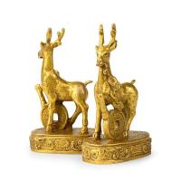 家柏饰(CORATED)铜金钱梅花鹿摆件 客厅酒柜装饰品玄关电视柜家居摆设