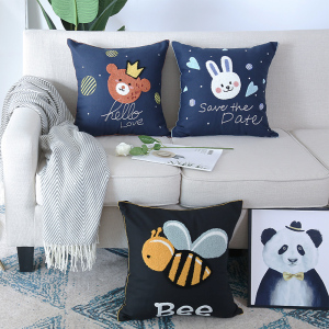 沙发抱枕靠垫客厅家用创意刺绣靠垫床头可拆洗枕套4545