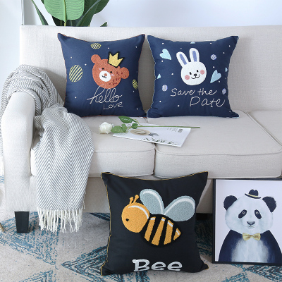 沙发抱枕靠垫客厅家用创意刺绣靠垫床头可拆洗枕套4545