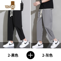 YANXU冰丝裤子男款夏季速干薄款宽松直筒男生痞帅运动休闲百搭九分裤潮