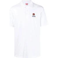 KENZO经典刺绣 logo 短袖 polo 衫纯色百搭白色男士休闲 T 恤