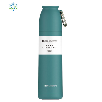 保温杯带盖可喝水带杯子女学生便携大容量简约ins北欧泡茶水杯男三维工匠粉色580-