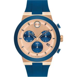 Movado男士石英表瑞士机芯硅胶表带黑盘黑带44.5mm