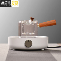 三维工匠台湾耐热玻璃茶壶烧水壶煮茶壶套装泡茶壶煮茶器电陶炉茶炉 典雅白色炉+送侧把玻璃壶450茶具