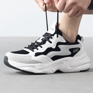 Skechers/斯凯奇男鞋新款熊猫鞋轻质缓震透气运动休闲鞋118323-WBK ZP