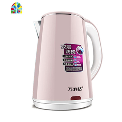 电热水壶保温一体304不锈钢家用烧水双层防烫大容量自动断电热水 FENGHOU 米白色2.3L无缝内胆304钢