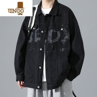 YANXU美式潮牌高街宽松牛仔夹克男款秋季ins潮流休闲百搭长袖外套男装