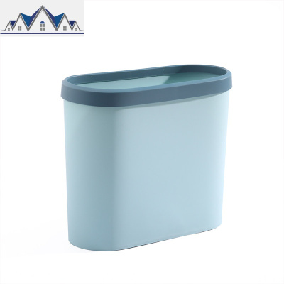 北欧风浴室夹缝垃圾桶卫生间窄缝款家用长方形厕所带压圈无盖简约 三维工匠