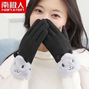 保暖手套女冬季加绒加厚韩版可爱骑车开车触屏防寒