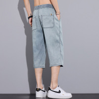 天丝莱赛尔冰丝弹力牛仔短裤男夏季薄款直筒七分透气时尚休闲裤