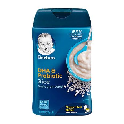 22年2月-原装进口美国嘉宝Gerber婴幼儿儿童益生菌DHA大米米粉辅食1段227g（4个月以上）
