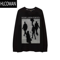 HLCOMAN潮牌美式复古欧美风长袖T恤男高街暗黑oversize宽松卫衣