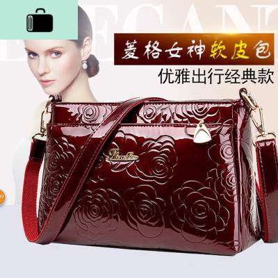 真软皮女包包中年妈妈包2020新款时尚单斜挎手提包婆婆奶奶小方包NEW LAKE