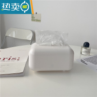 敬平*漂亮的小姨妈* 北欧ins风银色纸巾盒复古创意桌面纸巾收纳抽纸盒 白色