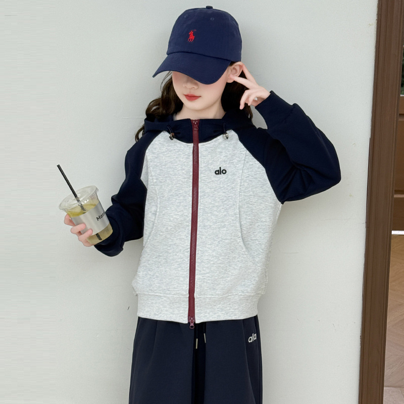 女童秋装套装新款洋气女大童时髦春秋开衫外套儿童运动两件套
