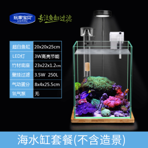 桌面海水缸全套 桌面鱼缸海水鱼缸 带蛋分带过滤 超白玻璃鱼缸