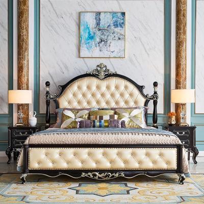 森美人欧式新古典床主卧1.8米双人黑檀床实木双人公主床婚床