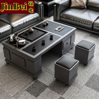 锦北火烧石功夫茶几茶桌椅组合茶具一体套装茶台一键上水 1.5米宝马灰