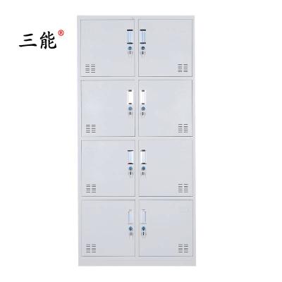 三能 （SAN NENG）加厚八门更衣柜 宿舍更衣柜 员工更衣柜 带锁储物柜 其他金属更衣柜 灰白