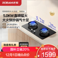 老板(ROBAM)JZY-50B5A家用燃气灶 烟灶联动液化气 5.0kW大火力 68%热效率灶具 可调节尺寸灶台