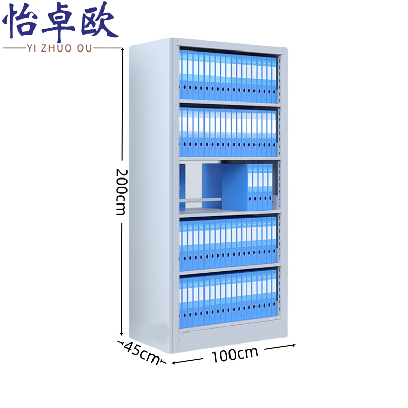 怡卓欧储物铁书架双面一列一组