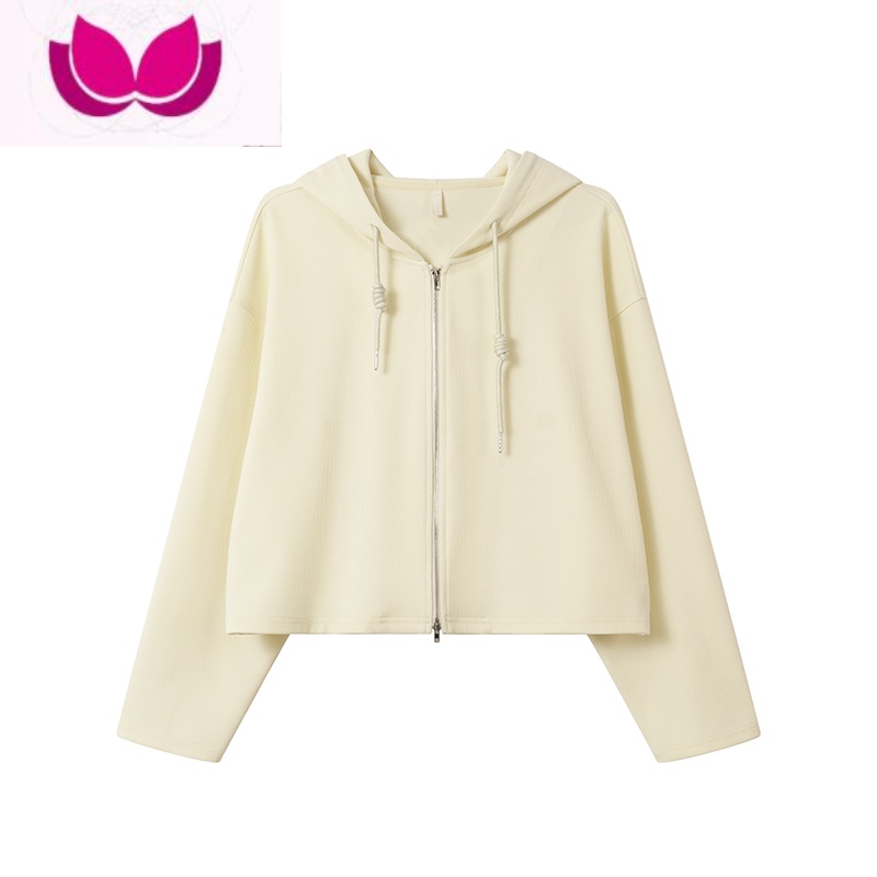 七斓 连帽卫衣宽松卫裤套女短款开衫外套直筒休闲裤套装