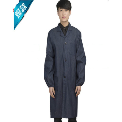 2019新款牛仔大褂工作服防尘大褂子外套仓管物流搬运服长袖劳保服厚牛仔大褂大码默认颜色默认尺寸