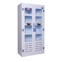 迅迈 双门视窗+下百叶药品柜 实验室试剂强酸碱储存柜子防腐蚀双锁器皿柜PP酸碱试剂柜