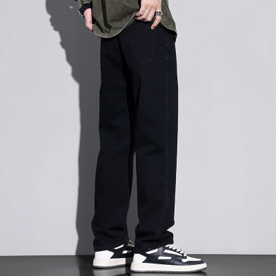 好货进出口年秋冬新款美式复古小众设计感男士直筒牛仔裤