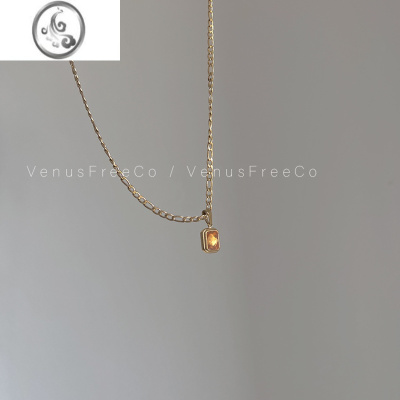 JiMi落日余晖 绝美黄宝石不褪色镀金锁骨链项链叠戴ins