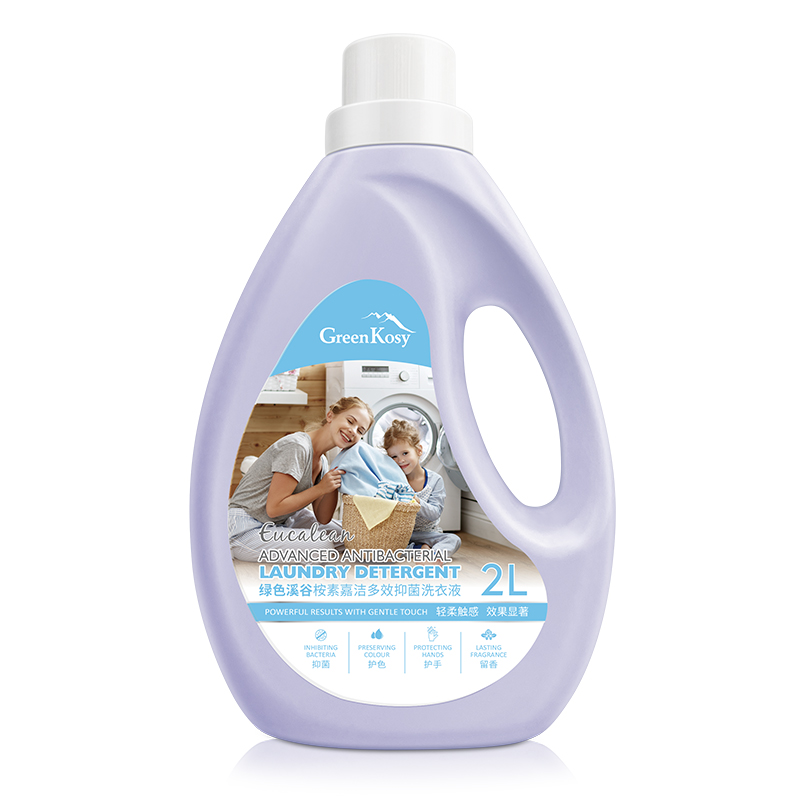 绿色溪谷桉素嘉洁多效抑菌洗衣液手洗机洗祛味去渍除菌除螨抑菌