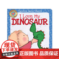英文原版 我爱我的恐龙玩具 I Love My Dinosaur Love Meez 触摸纸板书Caroline Ja