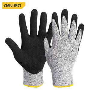 得力工具DL521041防切割丁腈涂层手套9.5码(新VI)(灰)(付)