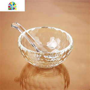 餐具透明玻璃碗家用加厚沙拉甜品燕窝碗创意日式圆形耐热可微波炉 FENGHOU 一只12厘米碗+一个勺子