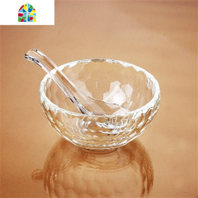 餐具透明玻璃碗家用加厚沙拉甜品燕窝碗创意日式圆形耐热可微波炉 FENGHOU 一只12厘米碗+一个勺子