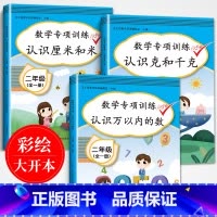 [正版]2020版小学二年级数学专项同步训练全套人教版认识厘米千克万以内的数同步练习册思维训练上下册练习与测试口算题卡