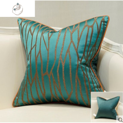 轻奢抱枕样板房新中式沙发客厅橙色靠垫腰枕靠枕靠背护腰内芯舒适主义