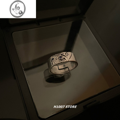 JiMi潮牌男生指环开口可调节欧美风嘻哈男戒指小众设计感冷淡风食指戒