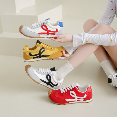 ins韩版新款德训鞋女2025春季跑步休闲鞋厚底阿甘鞋