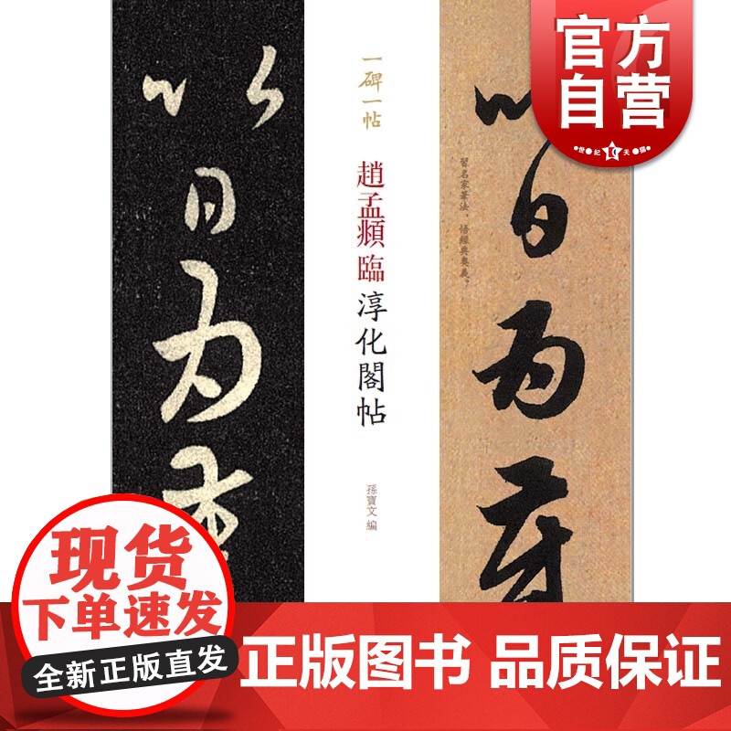 赵孟頫临淳化阁帖 一碑一帖对照孙宝文附繁体旁注赵体毛笔书法教程毛笔临摹字帖软笔练字贴历代名家作品选上海辞书出版社墨迹古贴