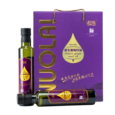 诺来原生葡萄籽油食用油耐高温冷榨500ml*2礼盒装